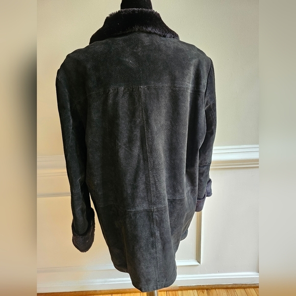 Women's Soft Leather Pacific Rose Coat - Black, Size XL - Vintage - Picture 2 of 9